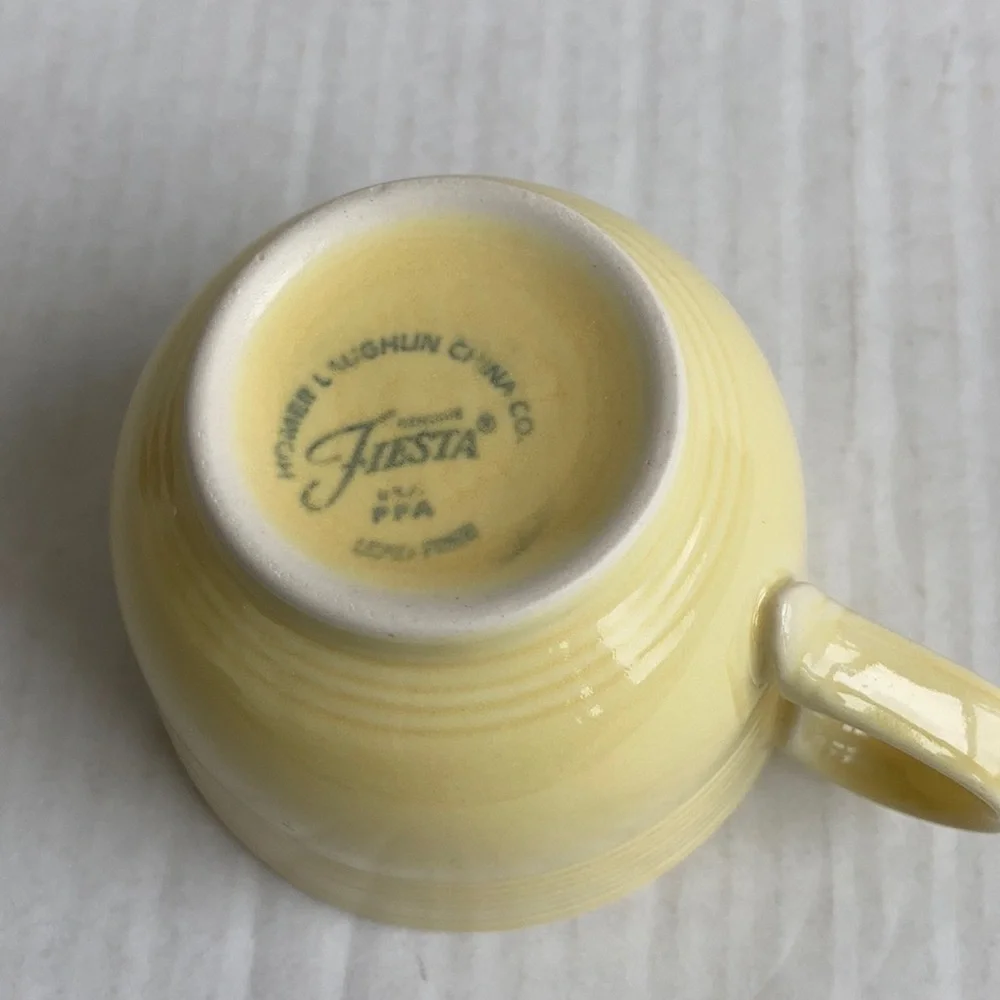 Fiesta yellow tea cup and saucer